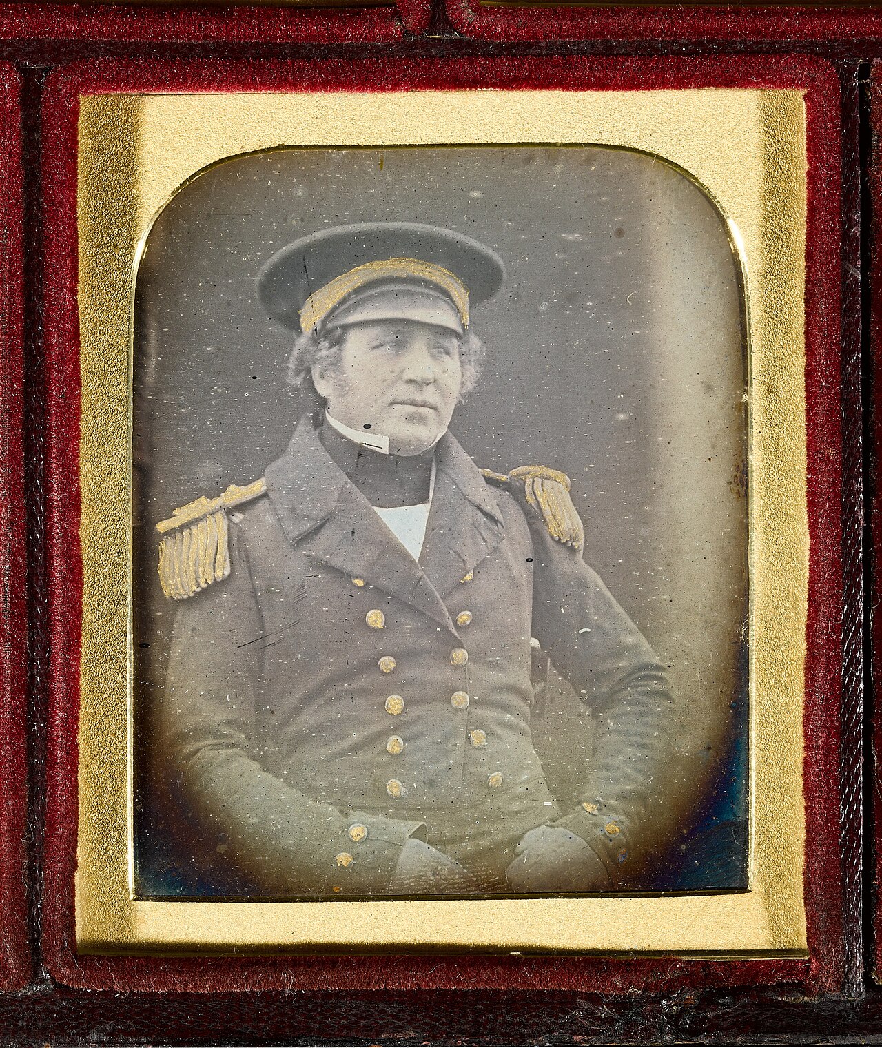 Captain Francis Rawdon Moira Crozier, captain of HMS Terror. Daguerreotype by Richard Beard, May 1845, taken shortly before the Franklin Expedition sailed from Greenhithe. National Maritime Museum, Greenwich.