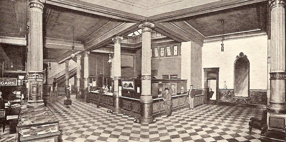 The lobby of the Burnet House hotel, Cincinnati